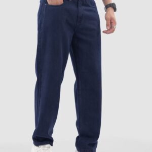 Indigo Blue Over Dyed Baggy Fit Jeans