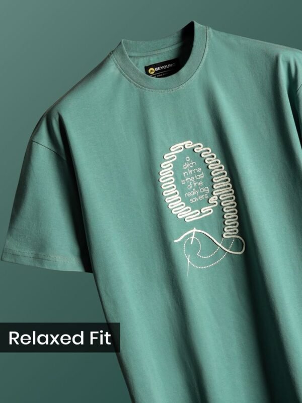premium oversized T-shirts for men — FlexFit Sea Green Stitch In Time 2026