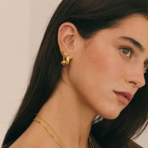Textured Molten Gold Hoop & Stud Set